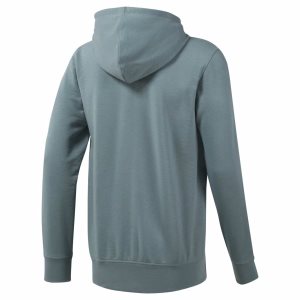 Reebok Training Essentials French Terry Full-Zip Kapuzenpullover Herren - Türkis - DE 835-SFM